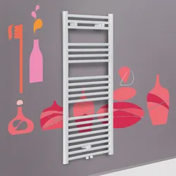 Termoarredo 1188x500 mm bianco dritto attacco centrale - Bolzano di Lazzarini