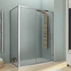 Box doccia 80x150 cm scorrevole vetro trasparente anticalcare profilo cromo 195h - Moritz