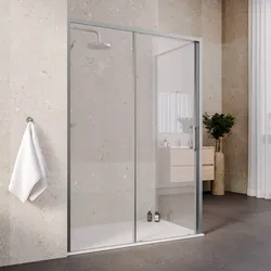 Box doccia 90x140 cm scorrevole vetro trasparente anticalcare profilo cromo 195h - Moritz