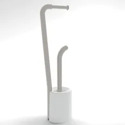 Colonnina portarotolo-scopino WC Wendy Gedy resina bianco/tortora chiaro