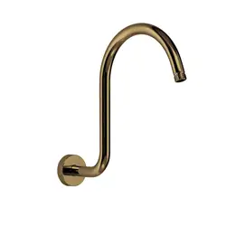 Braccio doccia 35 cm ottone bronzato design curvo arredo bagno classico