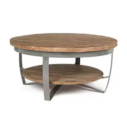 Tavolino 90 cm in legno di mango e metallo