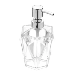 Dispenser sapone in ceramica bianco trasparente - Diamante