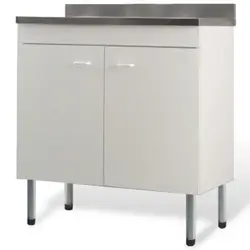 Mobile sottolavello bianco 100x50 + lavello inox 1 vasca con gocciolatoio a sinistra