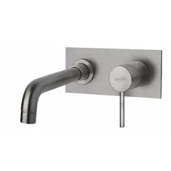 Miscelatore lavabo incasso canna 19 cm in ottone satinato - Gun di Jacuzzi - Rubinetteria