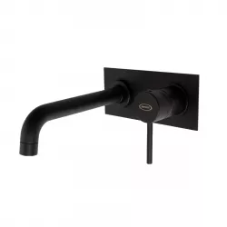 Miscelatore lavabo incasso canna 19 cm nero opaco - Gun di Jacuzzi - Rubinetteria