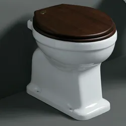 Vaso classico in ceramica bagno con scarico a muro e copriwc in noce Soft-Close - Londra di Simas