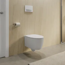 Vaso sospeso in ceramica con sedile slim termoindurente bianco - LFT Spazio di Simas