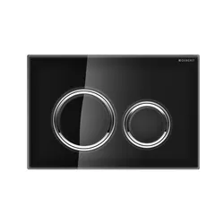 Geberit nuova placca di comando doppio tasto in vetro nero - Sigma50 round