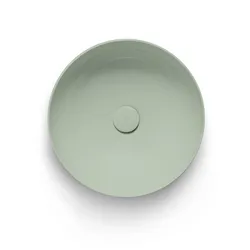 Lavabo da appoggio Elegance Circle 40 cm Azzurra in ceramica perlè