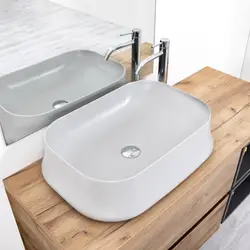 Lavabo da appoggio da 60 cm rettangolare tela matt - Sharp di Simas