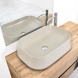 Lavabo bagno da 60 cm rettangolare sabbia matt - Sharp di Simas