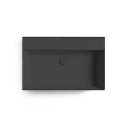 Lavabo d'appoggio o sospeso 60 cm Azzurra in ceramica carbone Elegance Squared