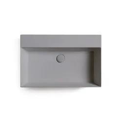 Lavabo d'appoggio o sospeso 60 cm Azzurra in ceramica cenere Elegance Squared