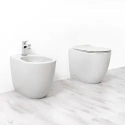 Sanitari opachi color tela filomuro bidet + wc + sedile 56 cm - Vignoni di Simas