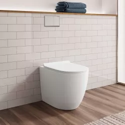 Vaso Filomuro In Ceramica Bianco Opaco Con Sedile Softclose Volga Plus