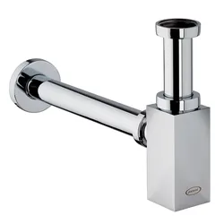 Sifone squadrato Jacuzzi - Rubinetteria universale a bottiglia in ottone cromato per lavabo