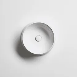 Lavabo d'appoggio tondo in ceramica bianco 42x16h cm - Sharp di Simas