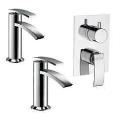 Set miscelatori lavabo bidet e doccia con deviatore Ray Jacuzzi - Rubinetteria arredo bagno
