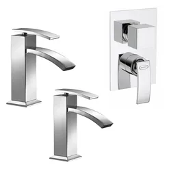 Set miscelatori lavabo bidet e incasso doccia con deviatore Glint di Jacuzzi - Rubinetteria