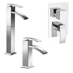 Set miscelatori lavabo alto bidet e incasso doccia 2 uscite Glint di Jacuzzi - Rubinetteria