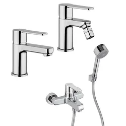 Lavabo bidet e vasca con doccino in ottone cromato energy saving Opalia Jacuzzi- Rubinetteria