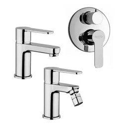 Set lavabo bidet e doccia a 2 uscite con cartuccia Energy Saving Opalia Jacuzzi- Rubinetteria