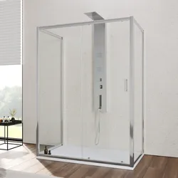 Box 3 lati 70x140x70 cm scorrevole vetro temperato 6mm trasparente 185h - Young