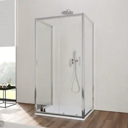 Box 3 lati 80x120x80 cm scorrevole vetro temperato 6mm trasparente 185h - Young