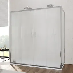 Box 3 lati 80x180x80 cm doppio scorrevole vetro temperato 6mm stampato 185h - Young