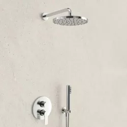 Composizione doccia Jacuzzi - Rubinetteria Opalia con braccio soffione doccetta e miscelatore