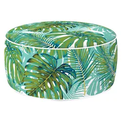 Pouf da giardino o interno in poliestere idrorepellente disegno tropical amazzonia