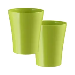 Set 2 vasi da giardino cedro o verde acido da interni in plastica 100% riciclabile
