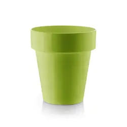 Vaso da tavolo 25 cm per esterni o per interni in plastica verde lucida riciclabile e impilabile
