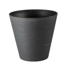 Vaso da giardino nero conico da 30 cm ecologico 100% riciclabile con sistema water reserve