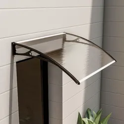 Pensilina In Policarbonato Trasparente 100x60cm - Kit Per Esterno, Copertura Alveolare