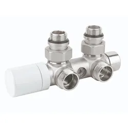 Valvola mono/bitubo con detentore attacco centrale per tubo multistrato + raccordi 16x2