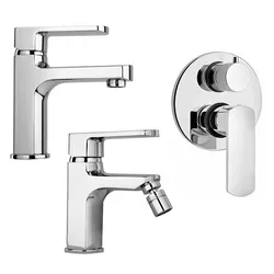 Set miscelatori Paini Serie Ovo lavabo + bidet + incasso doccia con deviatore