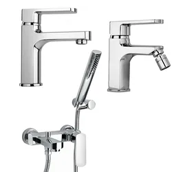 Set miscelatori Paini Serie Ovo lavabo + bidet + vasca da bagno con doccetta