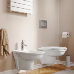 Sanitari sospesi in ceramica con bidet monoforo e sedile bianco - Washington