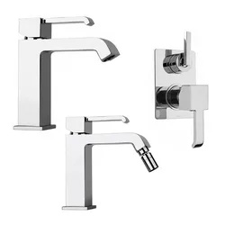 Set miscelatori Paini Serie Q lavabo + bidet + incasso doccia con deviatore in ottone cromato