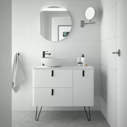 Mobile bagno portalavabo sx 90 in bianco opaco con specchio - Marea