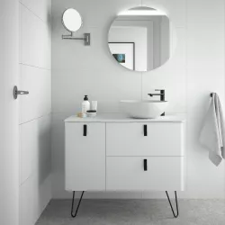 Mobile bagno portalavabo dx 120 in bianco opaco con specchio - Marea