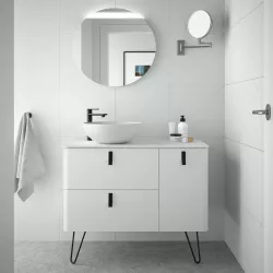 Mobile bagno portalavabo sx 120 in bianco opaco con specchio - Marea