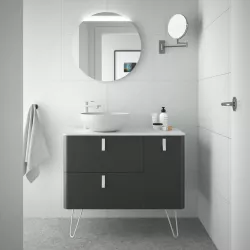 Mobile bagno portalavabo sx 90 in antracite opaco con specchio - Marea