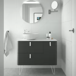 Mobile bagno portalavabo sx 120 in antracite opaco con specchio - Marea