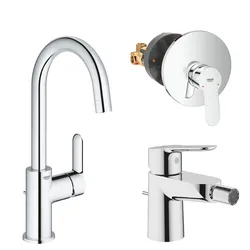 GROHE Bauedge set miscelatori lavabo tg.L + bidet + incasso doccia ottone cromo