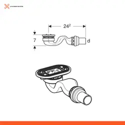 Valsir SIFONE DOCCIA T-58 ribassato.