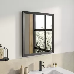 Specchio ecologico installazione reversibile telaio 50x70 cm nero opaco