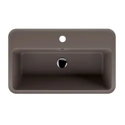 Lavabo Wynn Colavene in ceramica monoforo 70x40x25 cm color tortora finitura opaca
